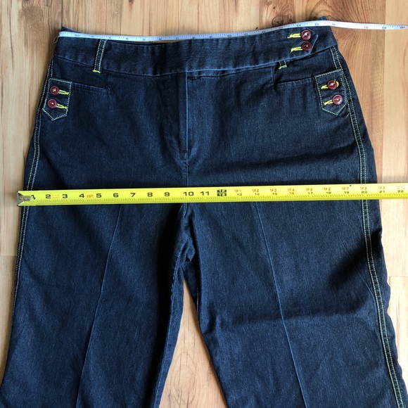 LARRY LEVINE Y2K Vintage Stretch Sport Capri Jeans Blue Size 10 Women’s - Picture 8 of 16